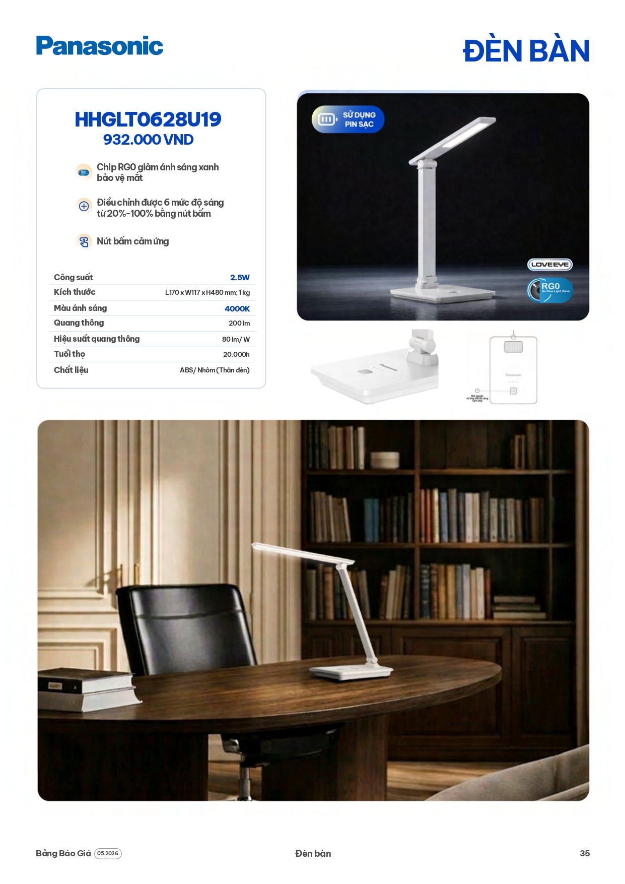 bảng giá đèn Panasonic mới nhất 